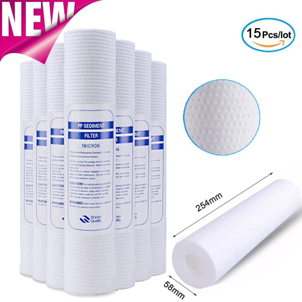 Basin Mixer Cartridge - 10インチppコットンフィルター,100g,1/5ミクロン,ポリプロピレン,水フィルター交換カートリッジ,逆浸透操作,15個