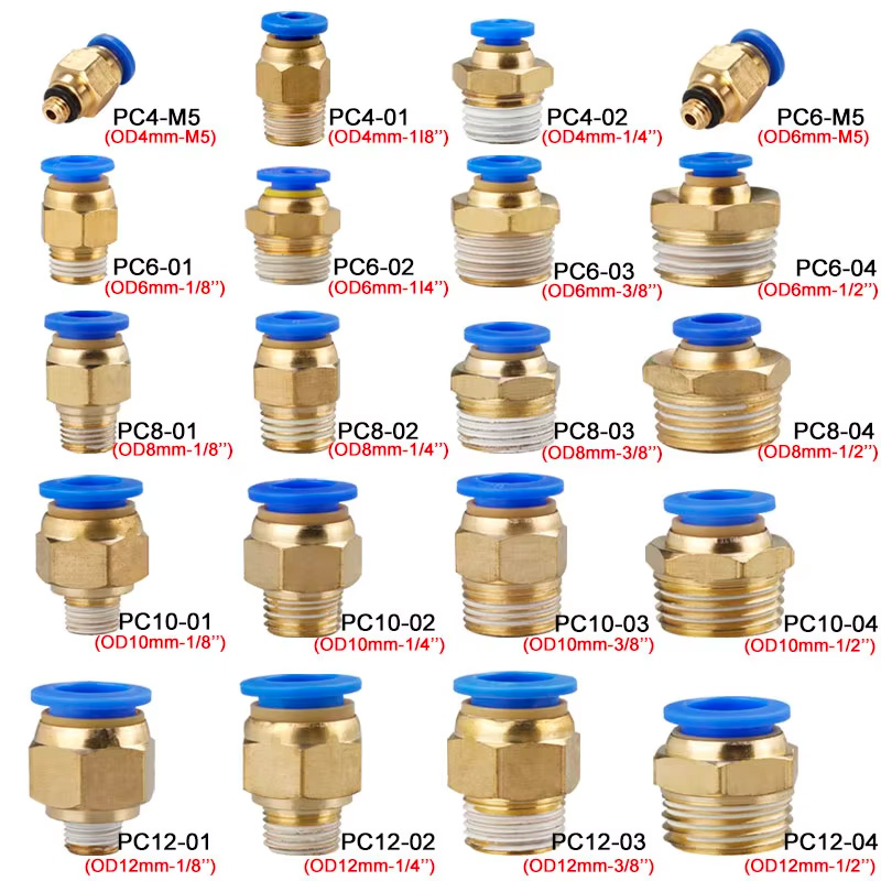 10/50個入り 空気圧継手 エアコネクタ PC 4mm 6 - Compression Fitting Brass のレビューと価格